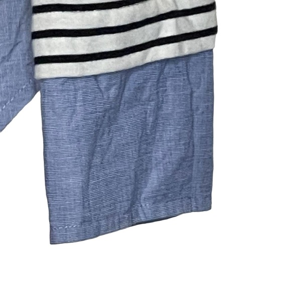 J. Crew Mercantile Blouse Top Size Small White With Navy Stripes Womens Cotton - Picture 3 of 5